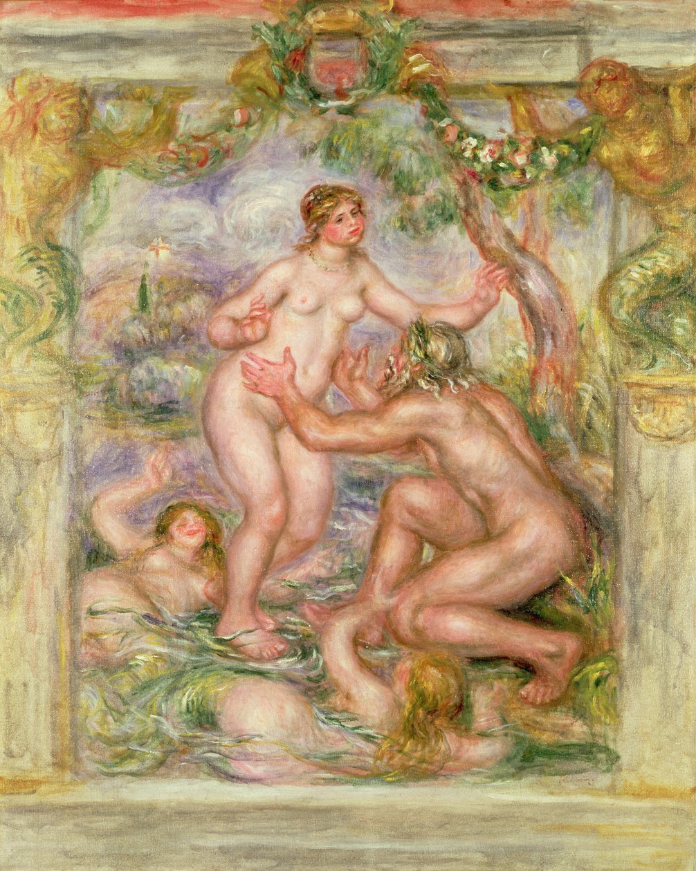 Saone flyder ind i Rhônes våben, 1915 af Pierre Auguste Renoir