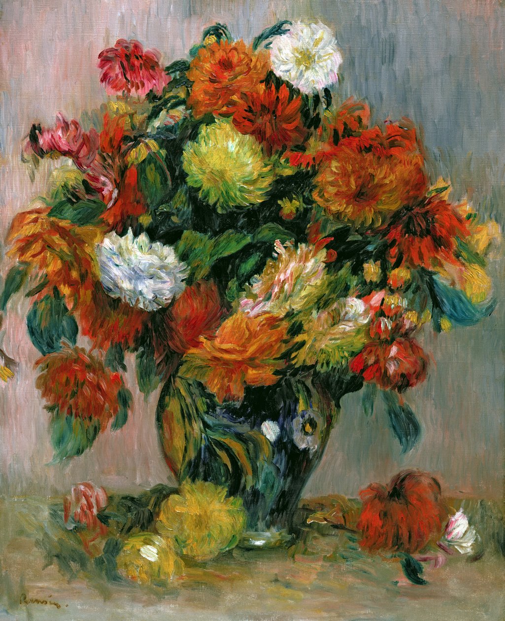 Vase med blomster, c.1884 af Pierre Auguste Renoir