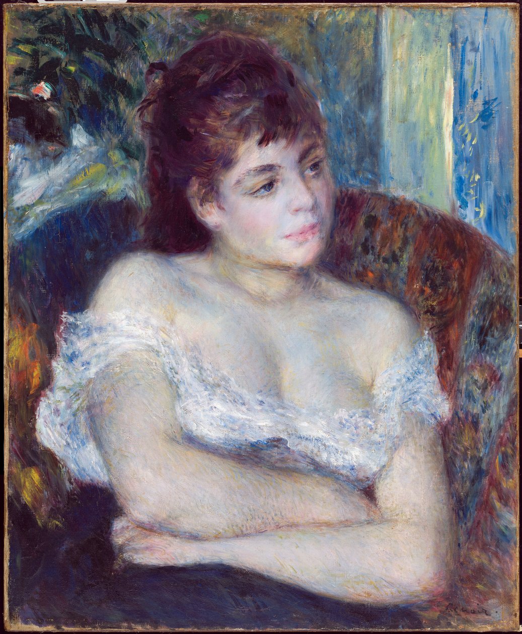 Kvinde i en lænestol, 1874 af Pierre Auguste Renoir