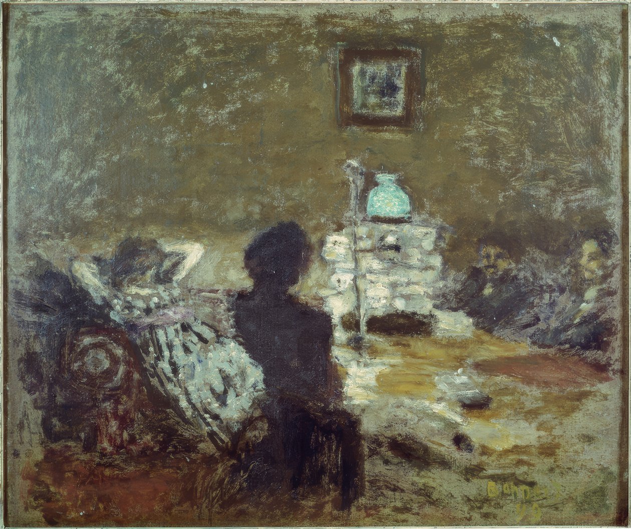 Under lampen, Szene indefra af Pierre Bonnard
