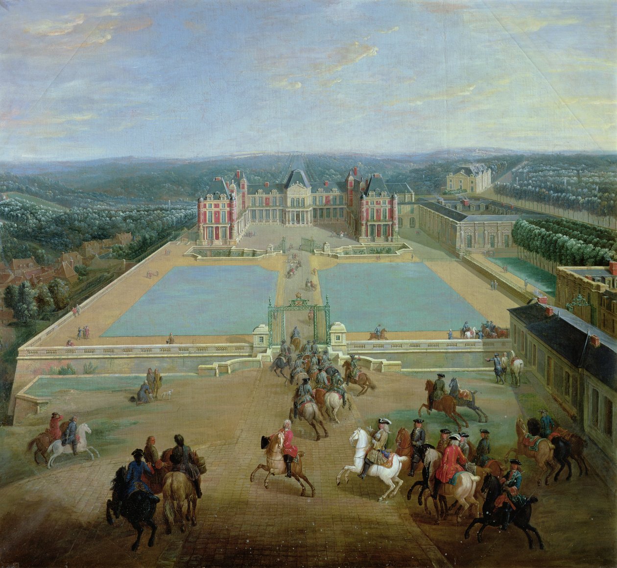 Chateau de Meudon fra siden af alléen, 1722 af Pierre Denis Martin