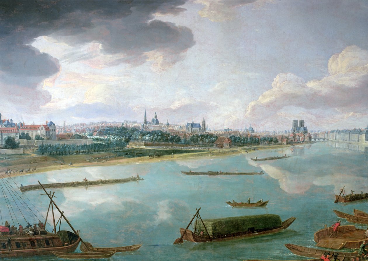 Udsigt over Paris fra Quai de la Rapee (detaljer fra 168381) af Pierre Denis Martin