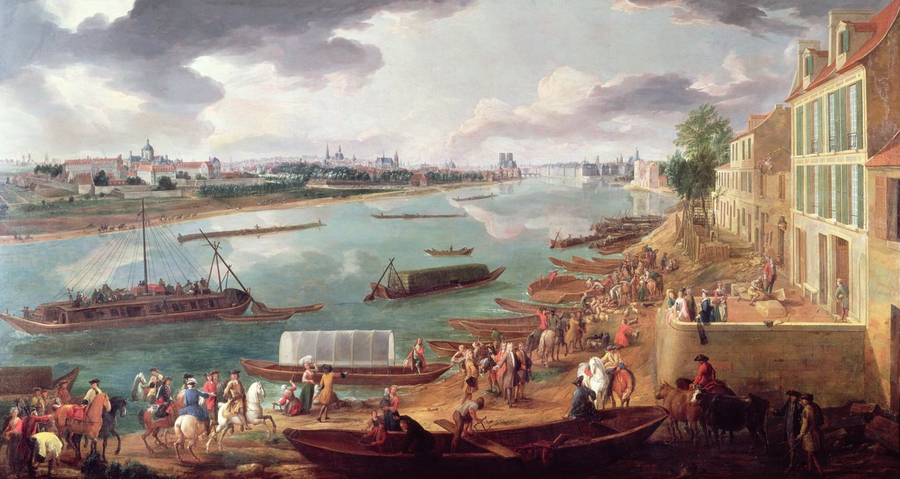 Udsigt over Paris fra Quai de la Rapee (se også 231147 og 365071) af Pierre Denis Martin