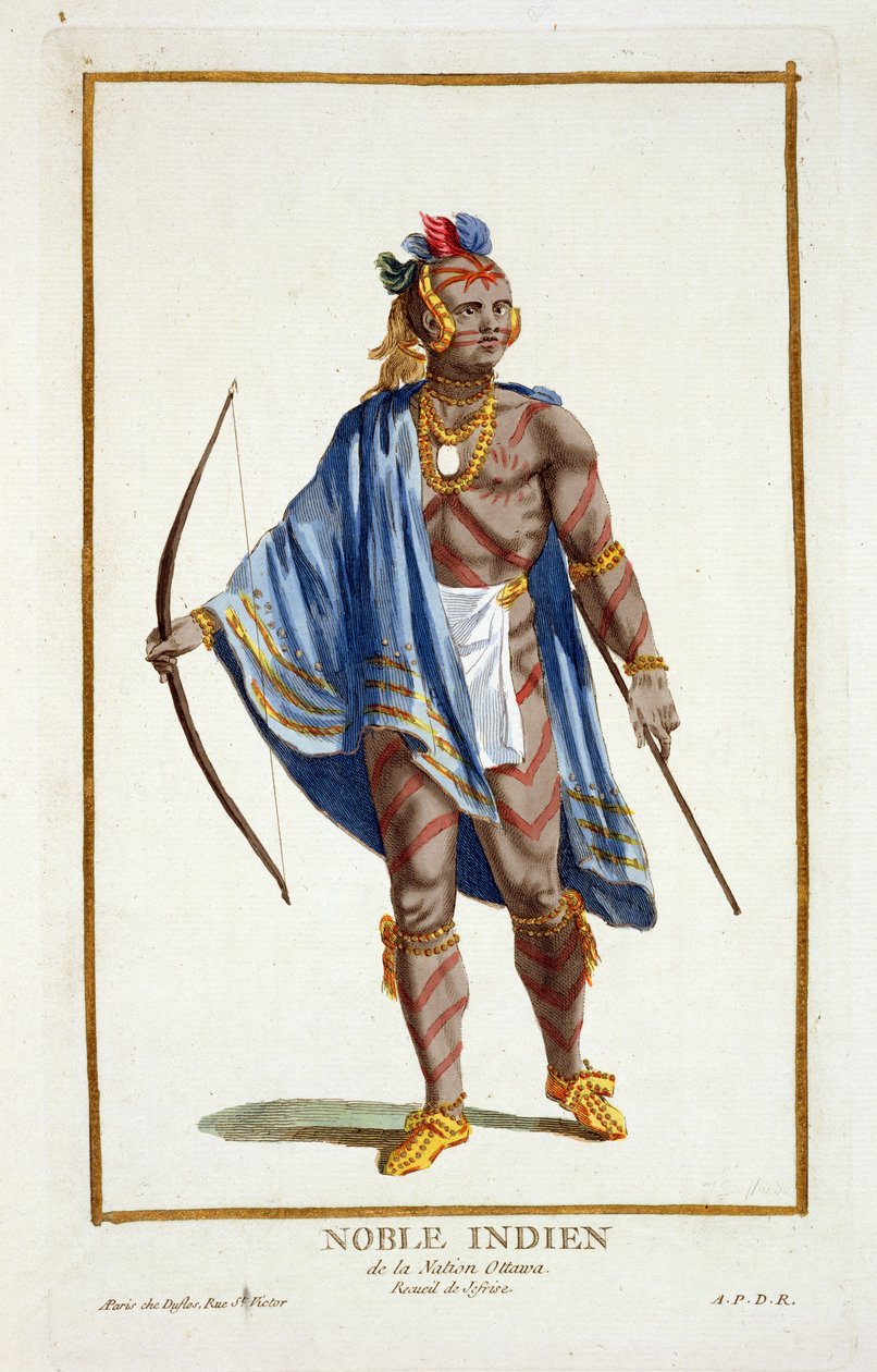 En ædel indianer fra Ottawa-nationen, 1780 af Pierre Duflos