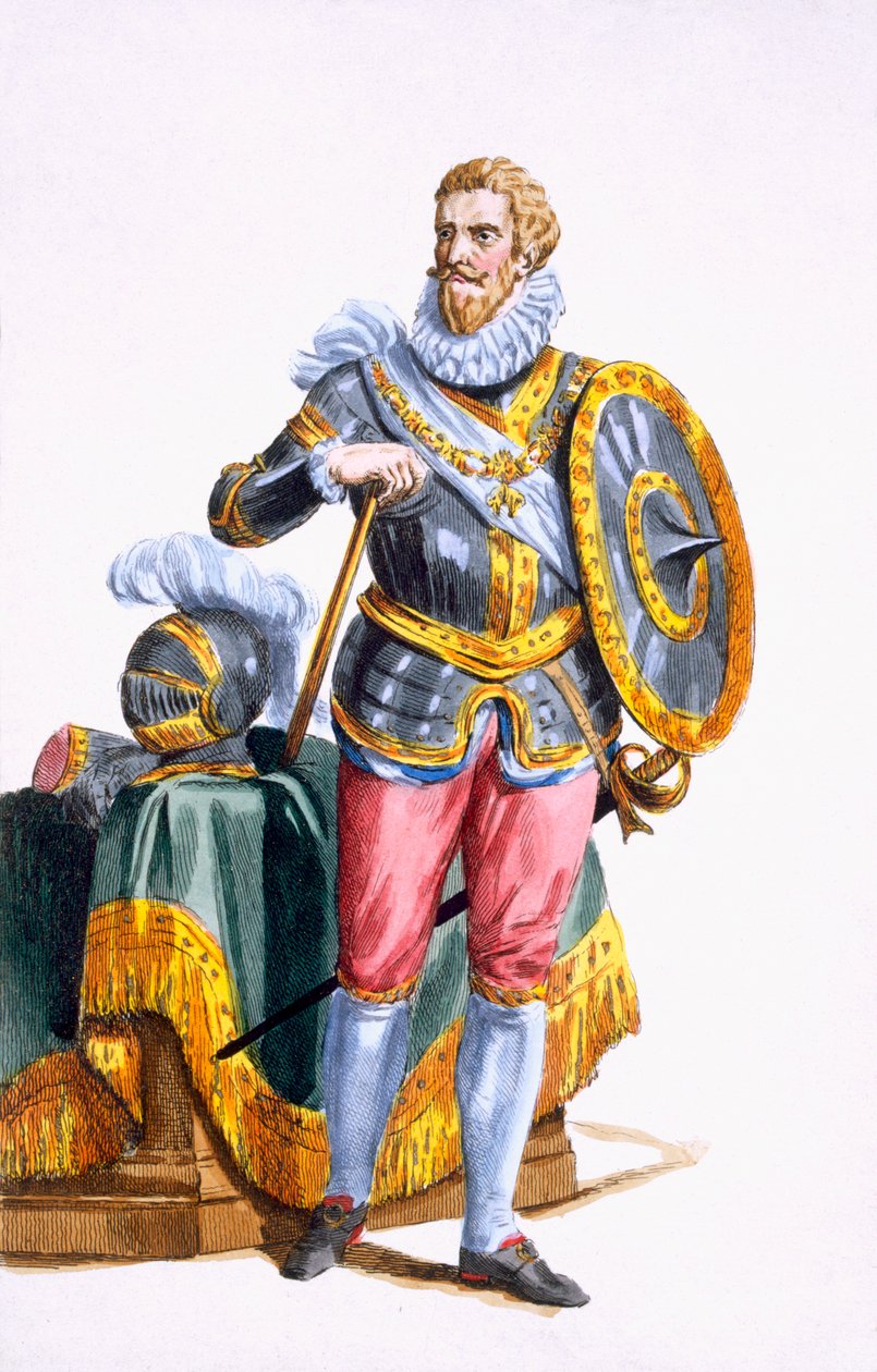 Alessandro Farnese (1546-92) hertug af Parma fra "Receuil des Estampes, representant les Rangs et les Dignites, suivant le Costume de toutes les Nations existantes", udgivet i 1780 (håndkoloreret gravering) af Pierre Duflos