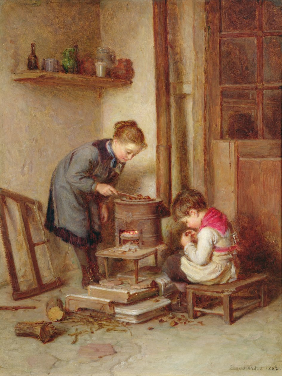 Ristning af kastanjer, 1882 af Pierre Edouard Frere