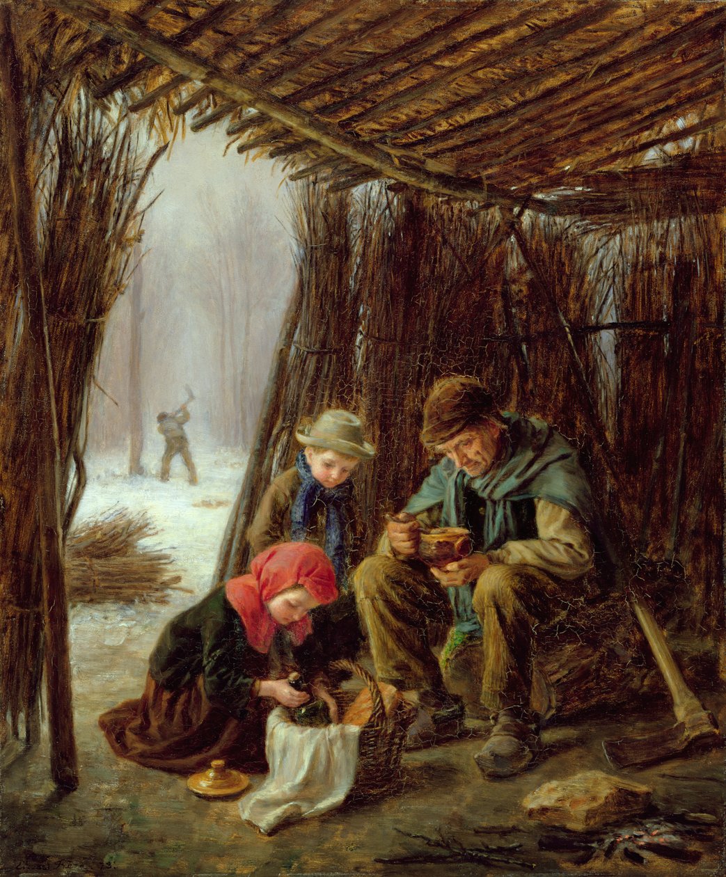 Skovhuggerens måltid, 1873 af Pierre Edouard Frere