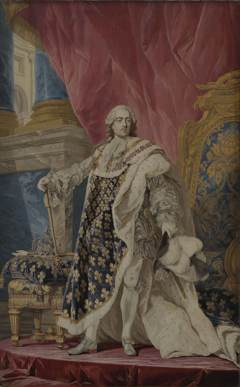 Portræt af Louis XV i kongeligt kostume af Pierre François Cozette