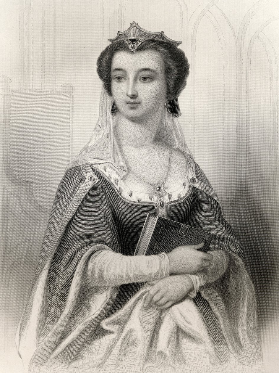 Valentina Visconti (1371-1408) illustration fra "World Noted Women" af Mary Cowden Clarke, 1858 af Pierre Gustave Eugene Staal