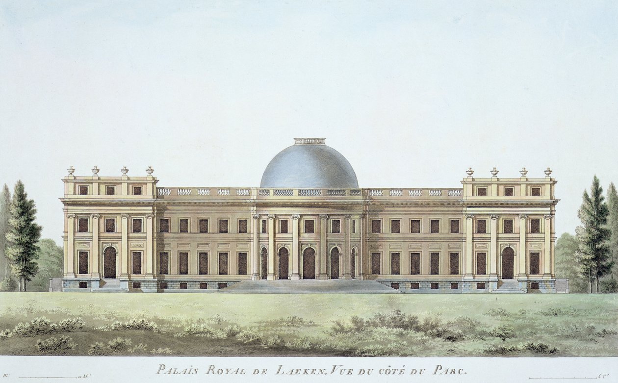 Kongeslottet i Laeken, Udsigt fra parken, fra 