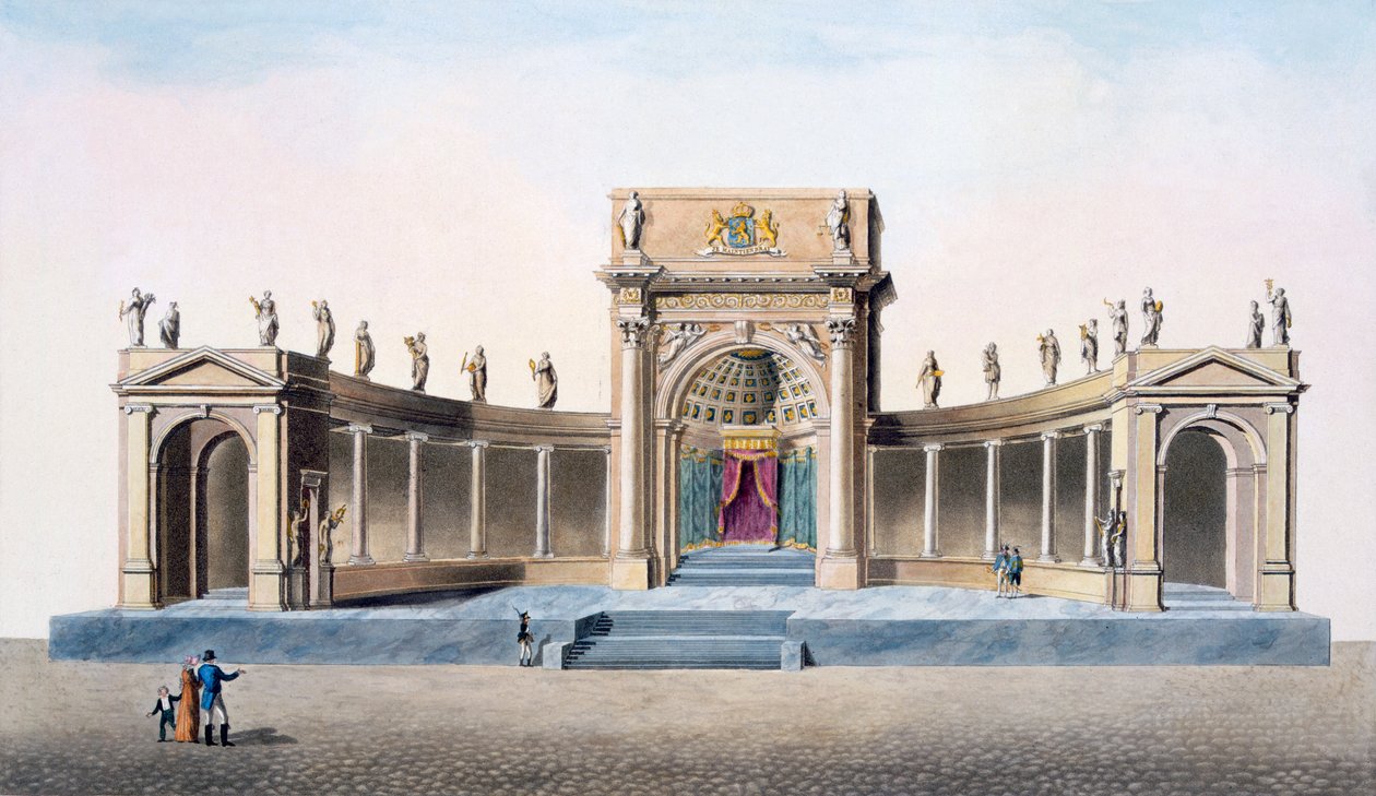 Teater i Bruxelles opført til kongens indsættelse i 1815, fra 