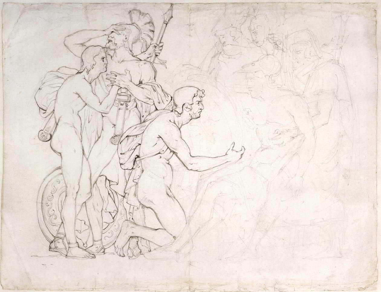 Epaminondas død, 1811 (kridt på papir) af Pierre Jean David dAngers