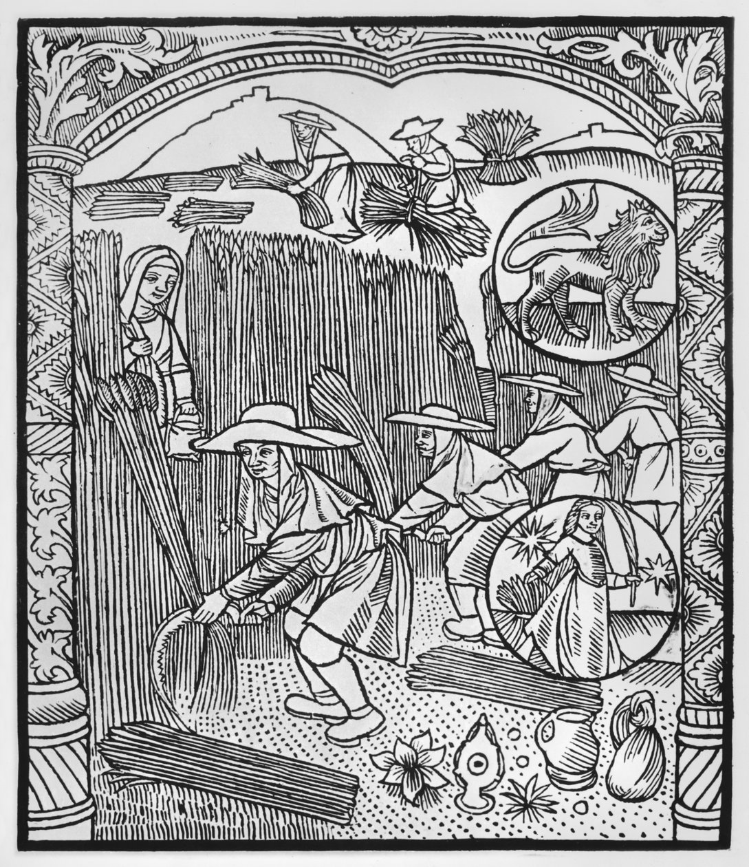 August, høst, Løven, illustration fra 
