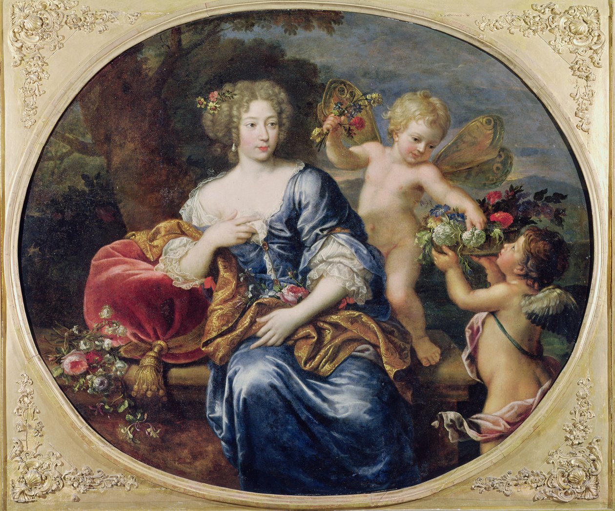 Portræt formodes at være Francoise-Athenais de Rochechouart de Mortemart (1640-1707) Marquise de Montespan af Pierre Mignard