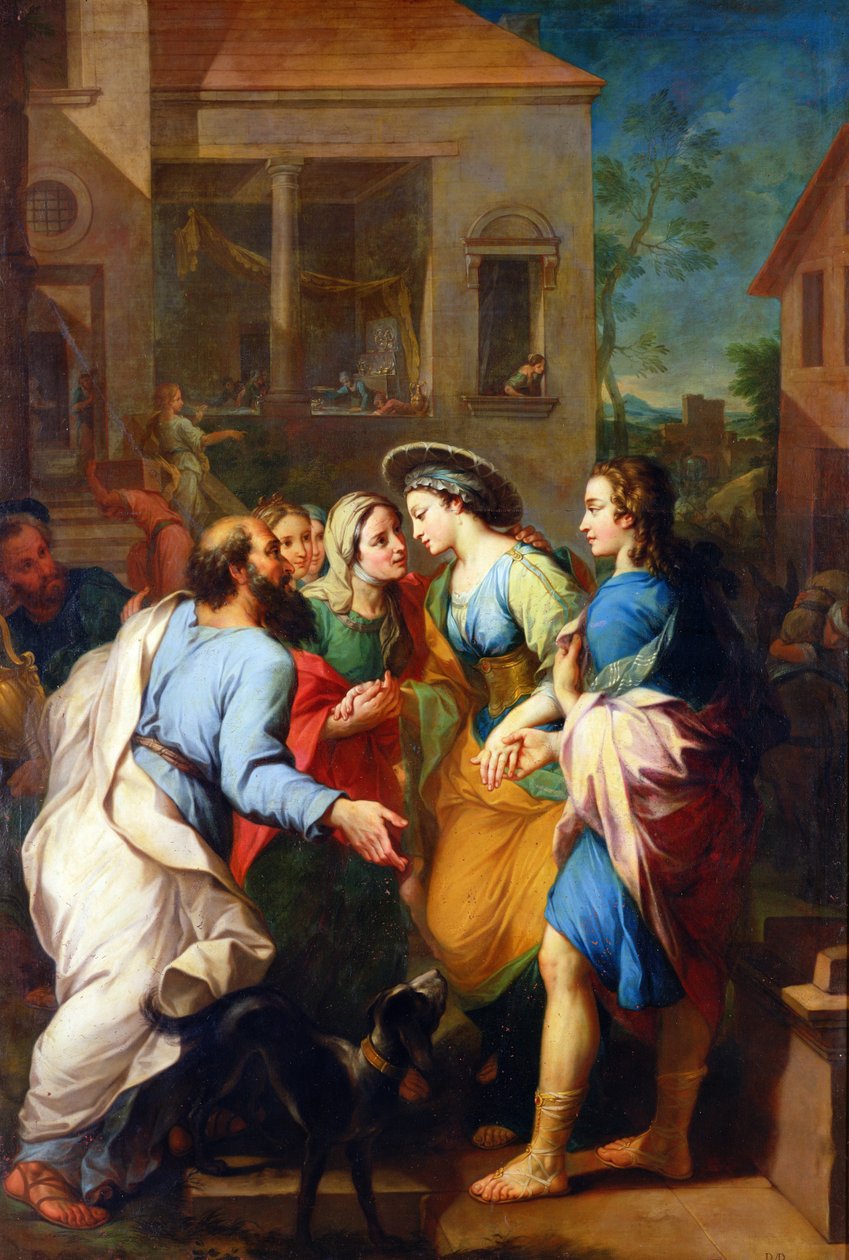 Tobias præsenterer Sarah for sin far, 1733 af Pierre Parrocel