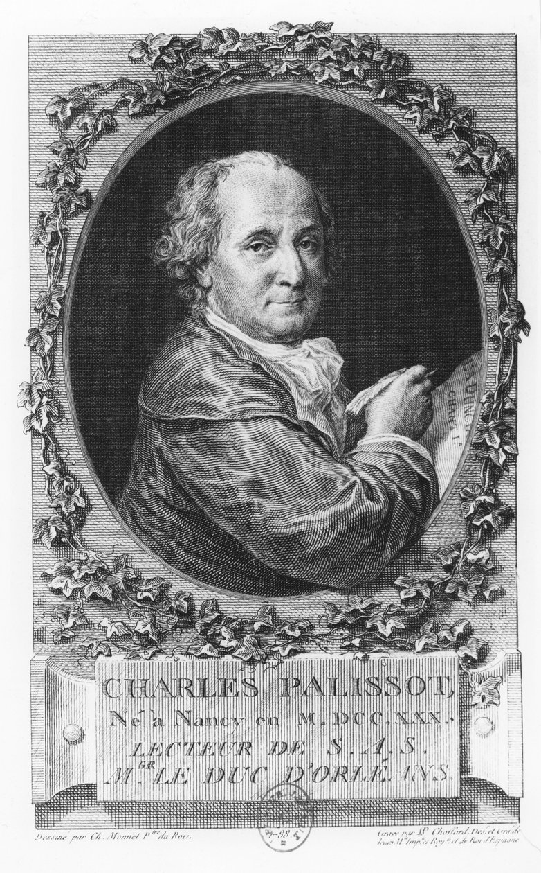 Portræt af Charles Palissot af Pierre Philippe Choffard