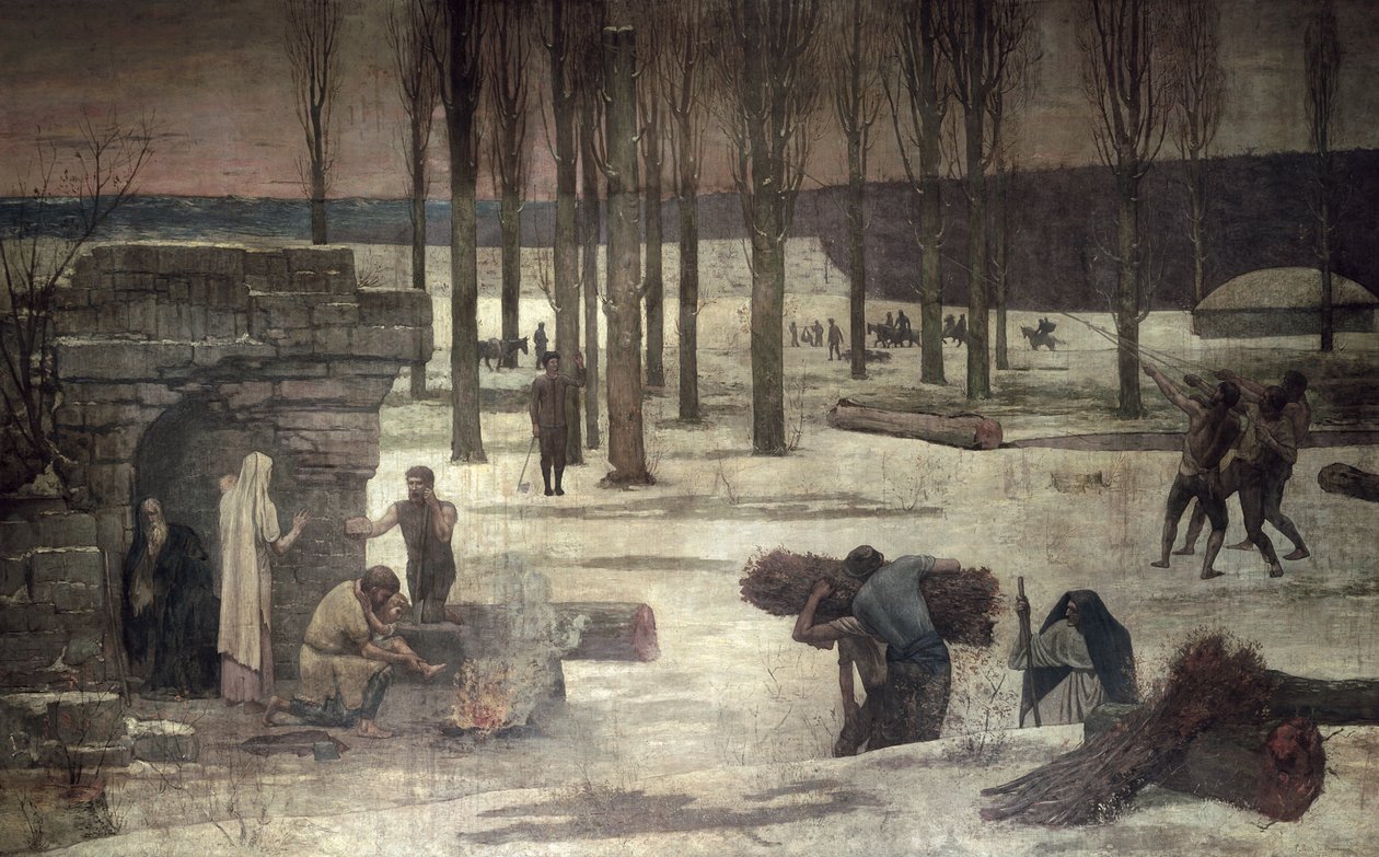 Vinter, 1889-93 (vægmaleri) af Pierre Puvis de Chavannes
