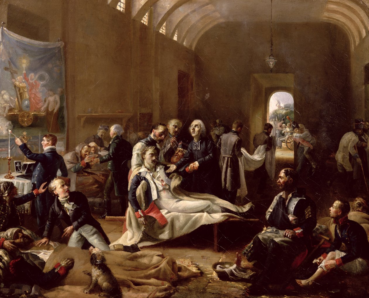En ambulance under den franske kampagne, 1814 af Pierre Roch Vigneron
