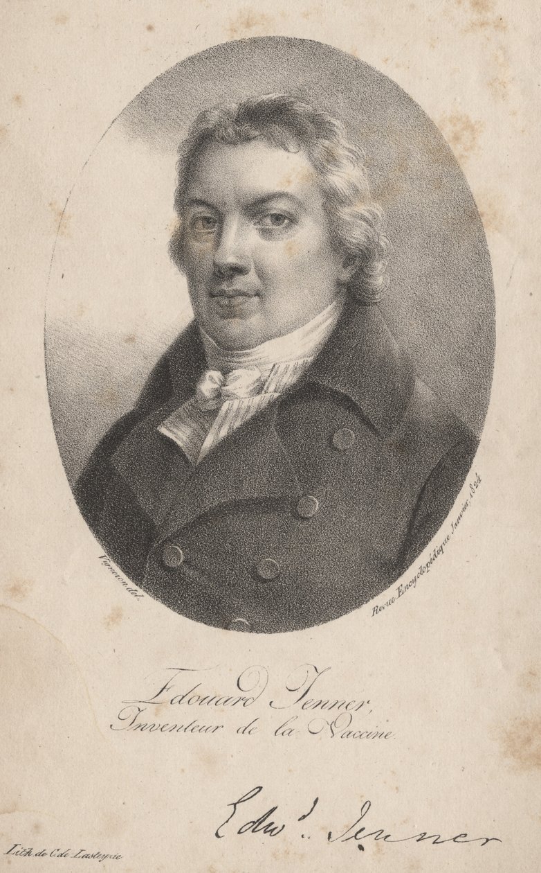 Edouard Jenner, litho af Comte Charles Philibert de Lasteyrie, 1824 af Pierre Roch Vigneron
