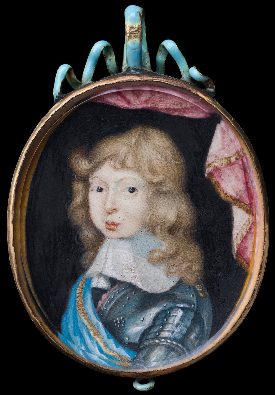 Miniatureportræt af Karl XI, konge af Sverige 1660-1697, som barn af Pierre Signac
