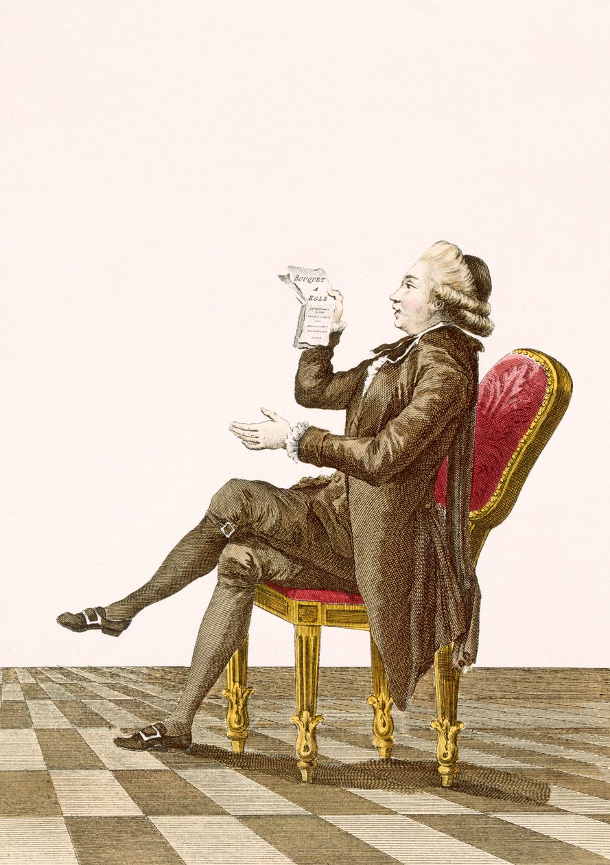 Ung herredigter, graveret af Dupin, tavle nr. 34 fra 