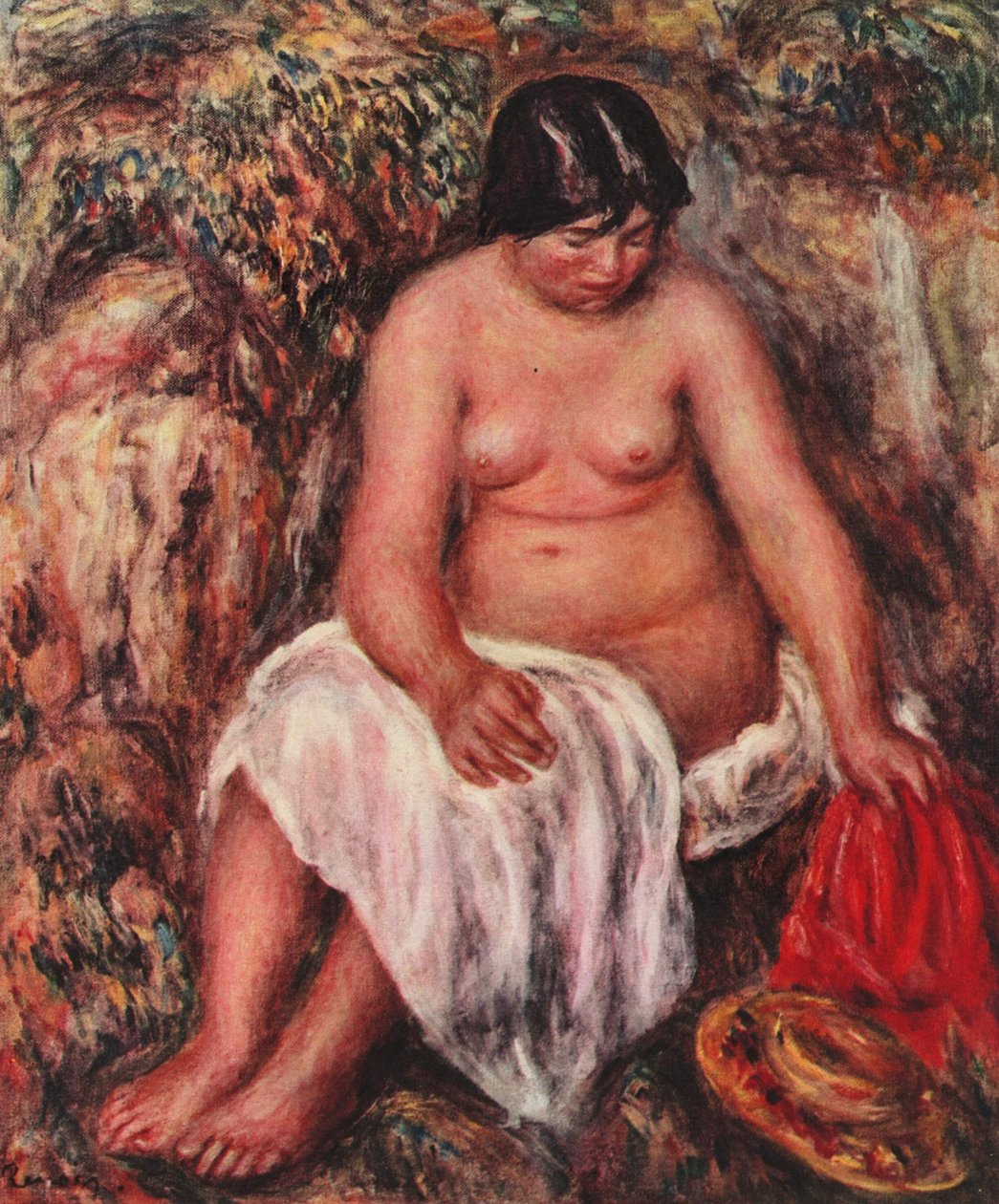 Nøgen med stråhat af Pierre Auguste Renoir