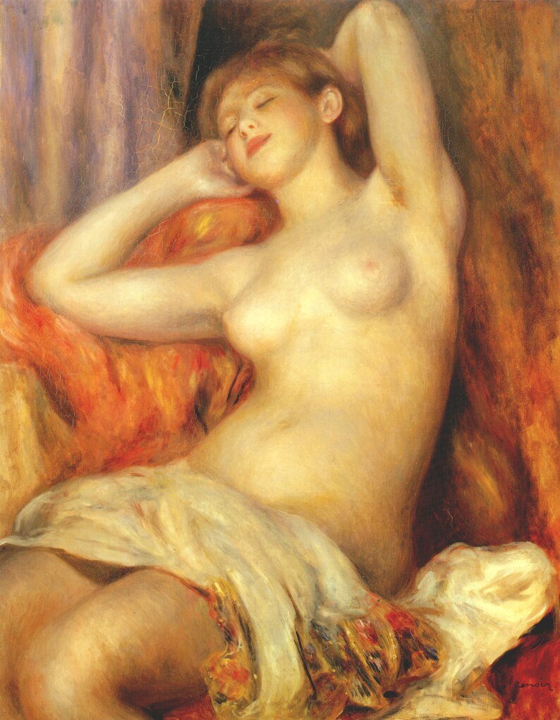 Sovende kvinde Gabrielle Renard af Pierre Auguste Renoir