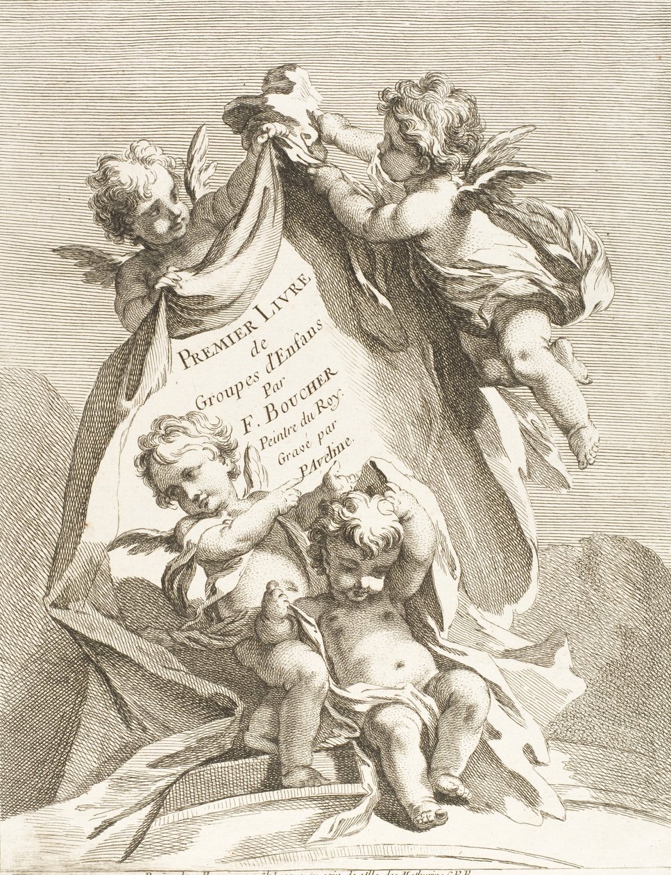 Frontispice, 1727-60. af Pierre Alexandre Aveline