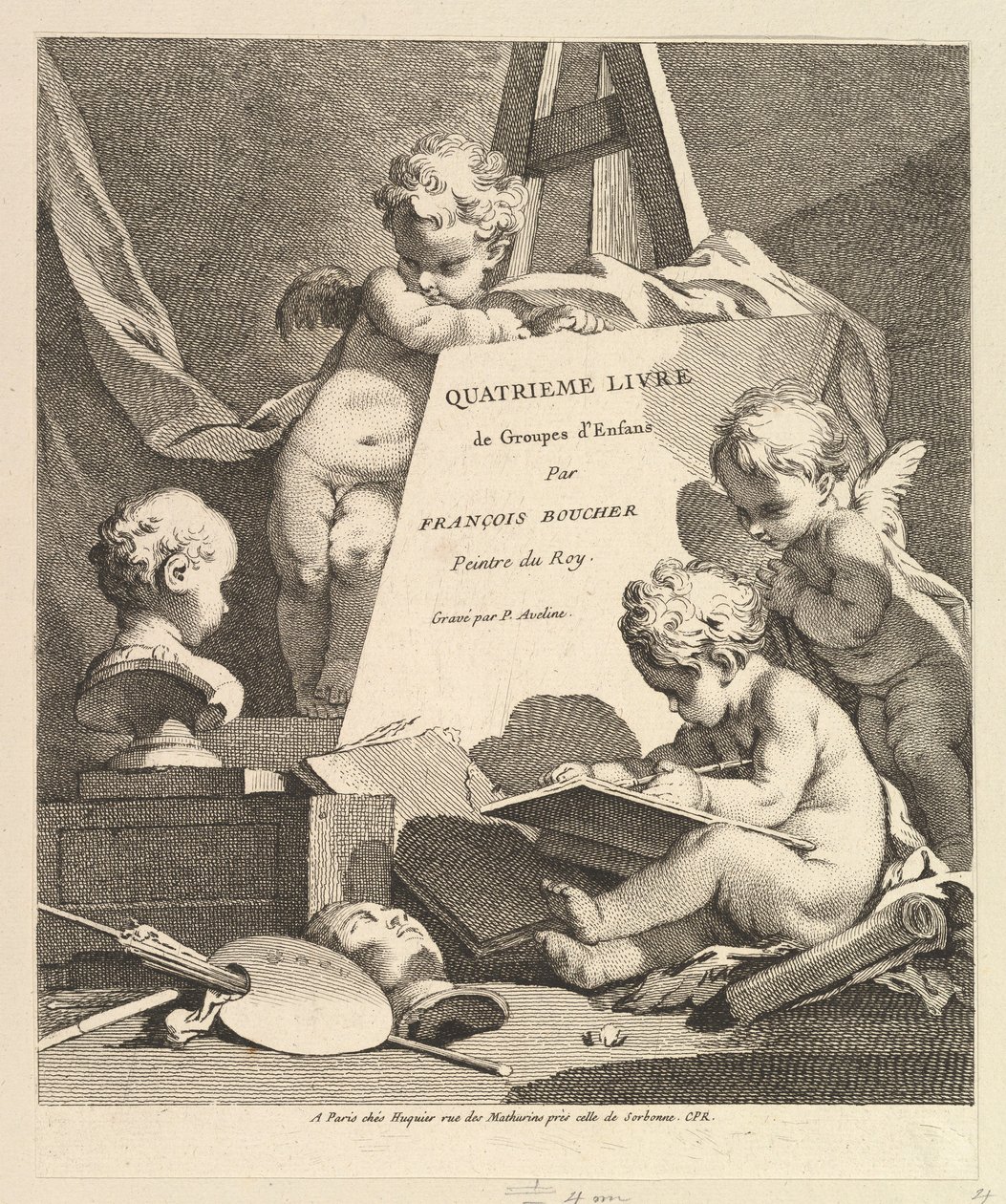 Frontispice, 1727-60. af Pierre Alexandre Aveline