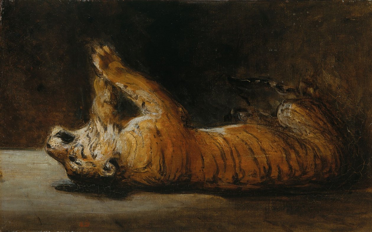 Playing Tiger (olie på lærred) af Pierre Andrieu