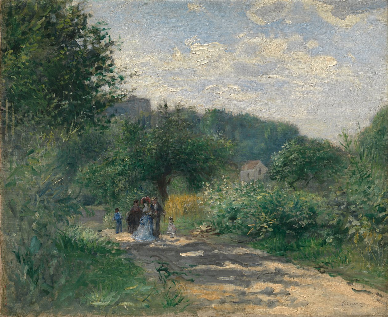 En vej i Louveciennes, ca. 1870. af Pierre Auguste Renoir