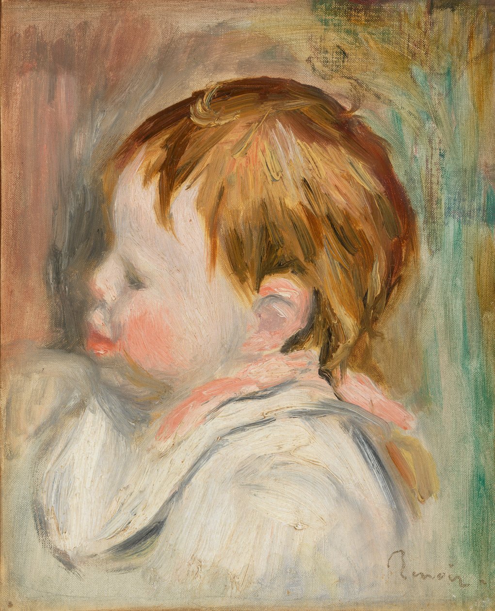 Babys hoved (barnets hoved, venstre profil) af Pierre Auguste Renoir