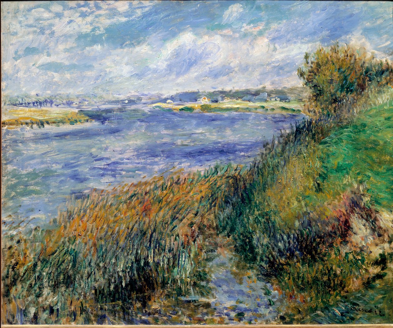 Seinebredden i Champrosay af Pierre Auguste Renoir