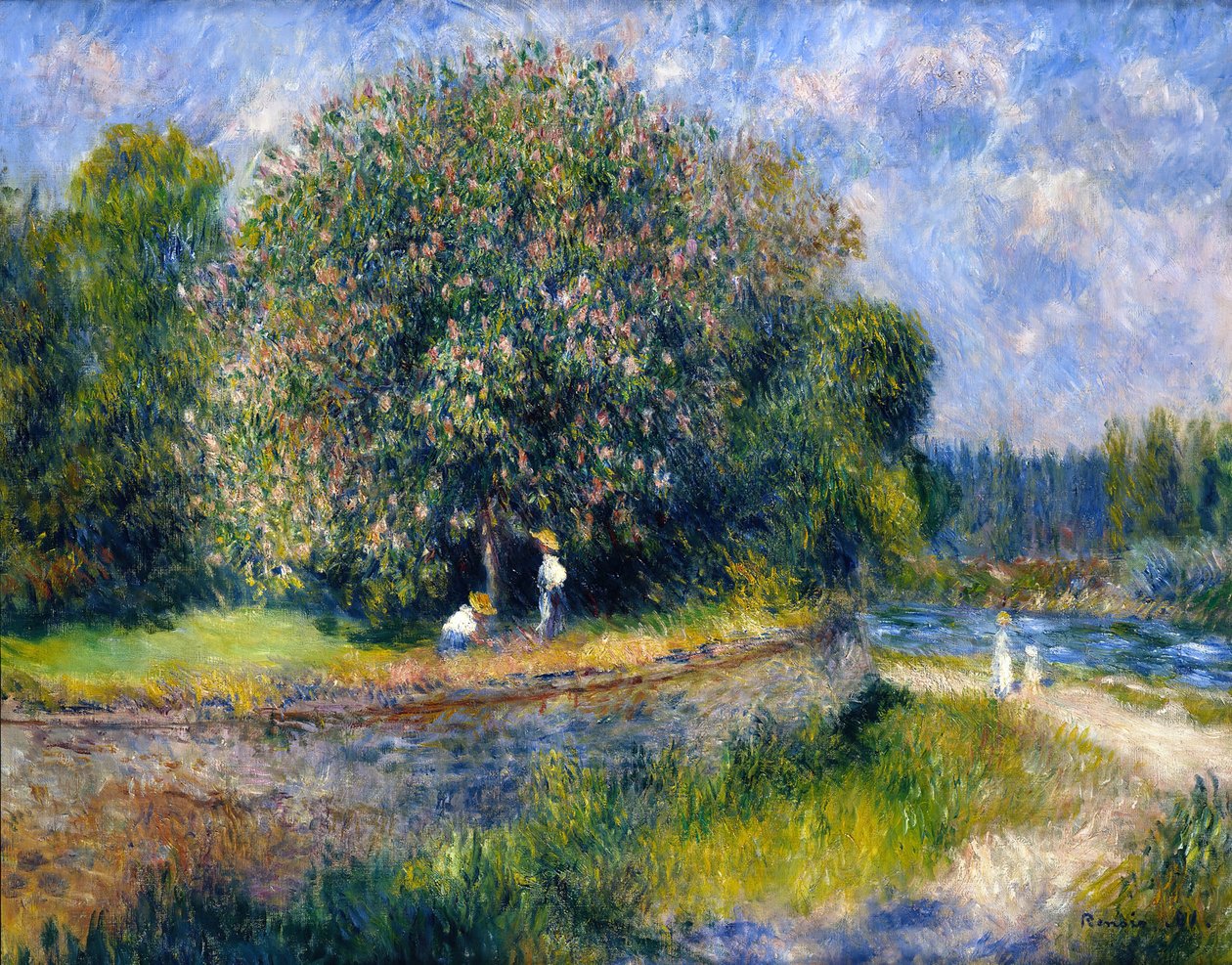 Blomstrende kastanjetræ af Pierre Auguste Renoir