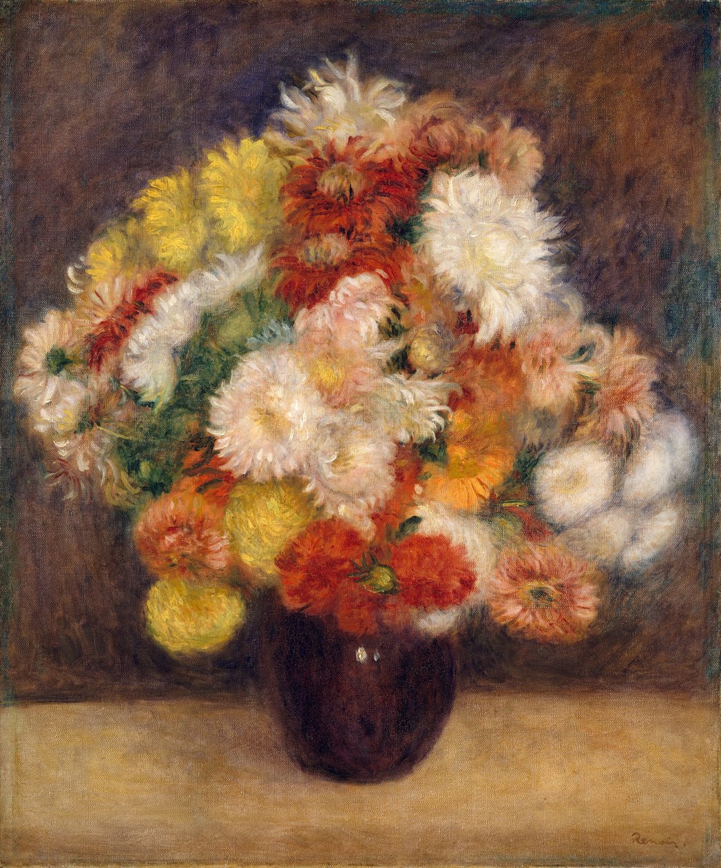 Buket med krysantemum, 1881. af Pierre Auguste Renoir