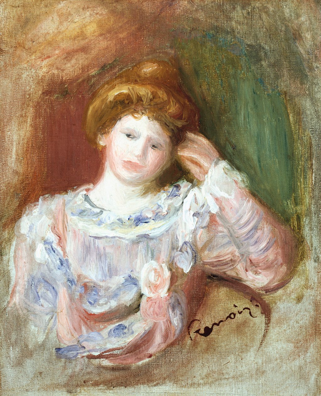 Buste af en kvinde, ca. 1907 af Pierre Auguste Renoir