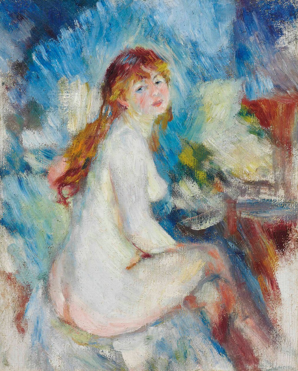 Buste af en nøgen kvinde, ca 1879. af Pierre Auguste Renoir