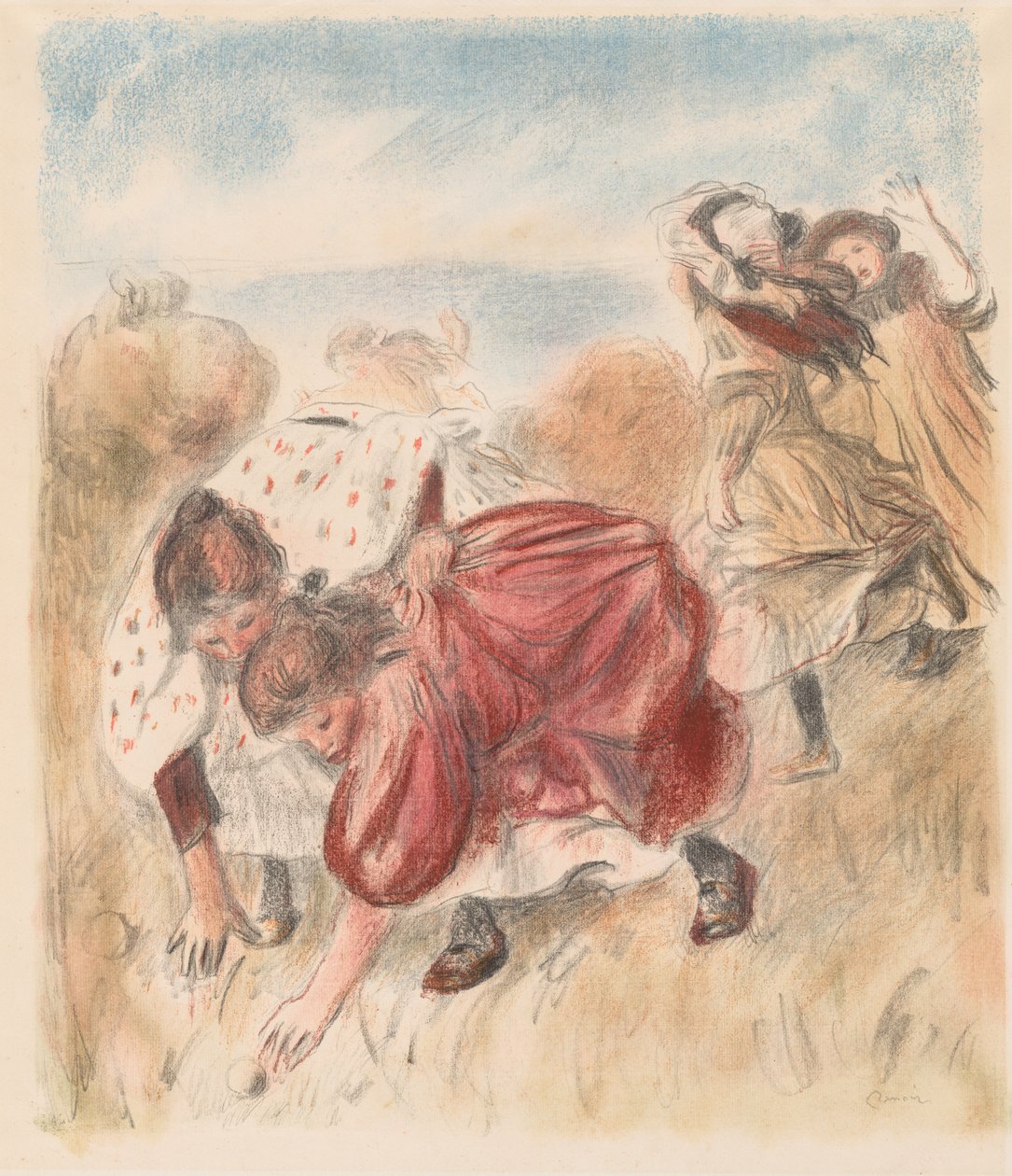 Børn, der spiller bold af Pierre Auguste Renoir