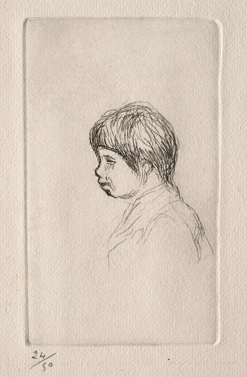 Claude Renoir, i profil. af Pierre Auguste Renoir