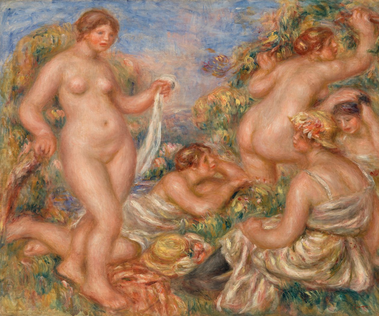 Komposition, Fem Badende af Pierre Auguste Renoir