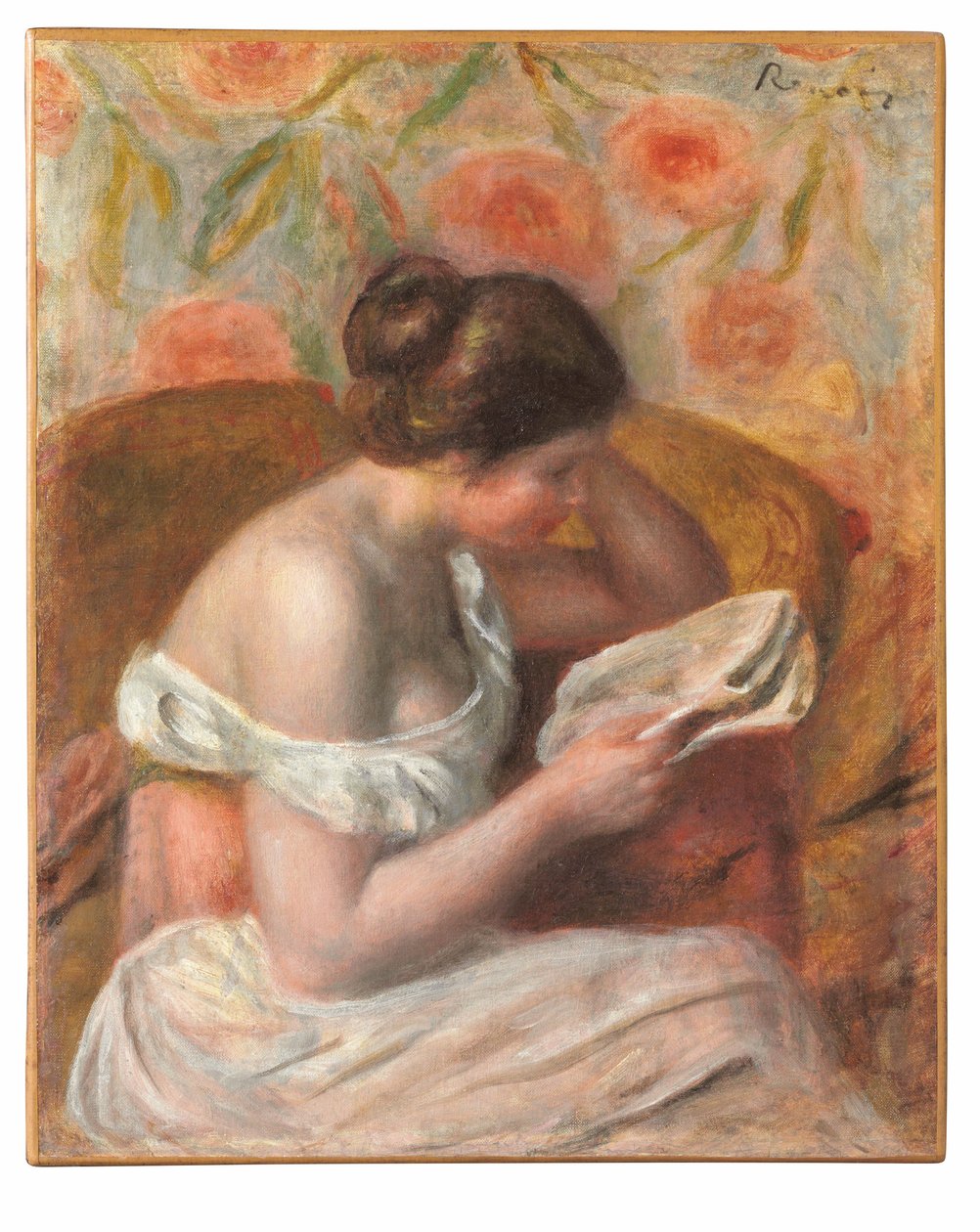 kvinde læser af Pierre Auguste Renoir