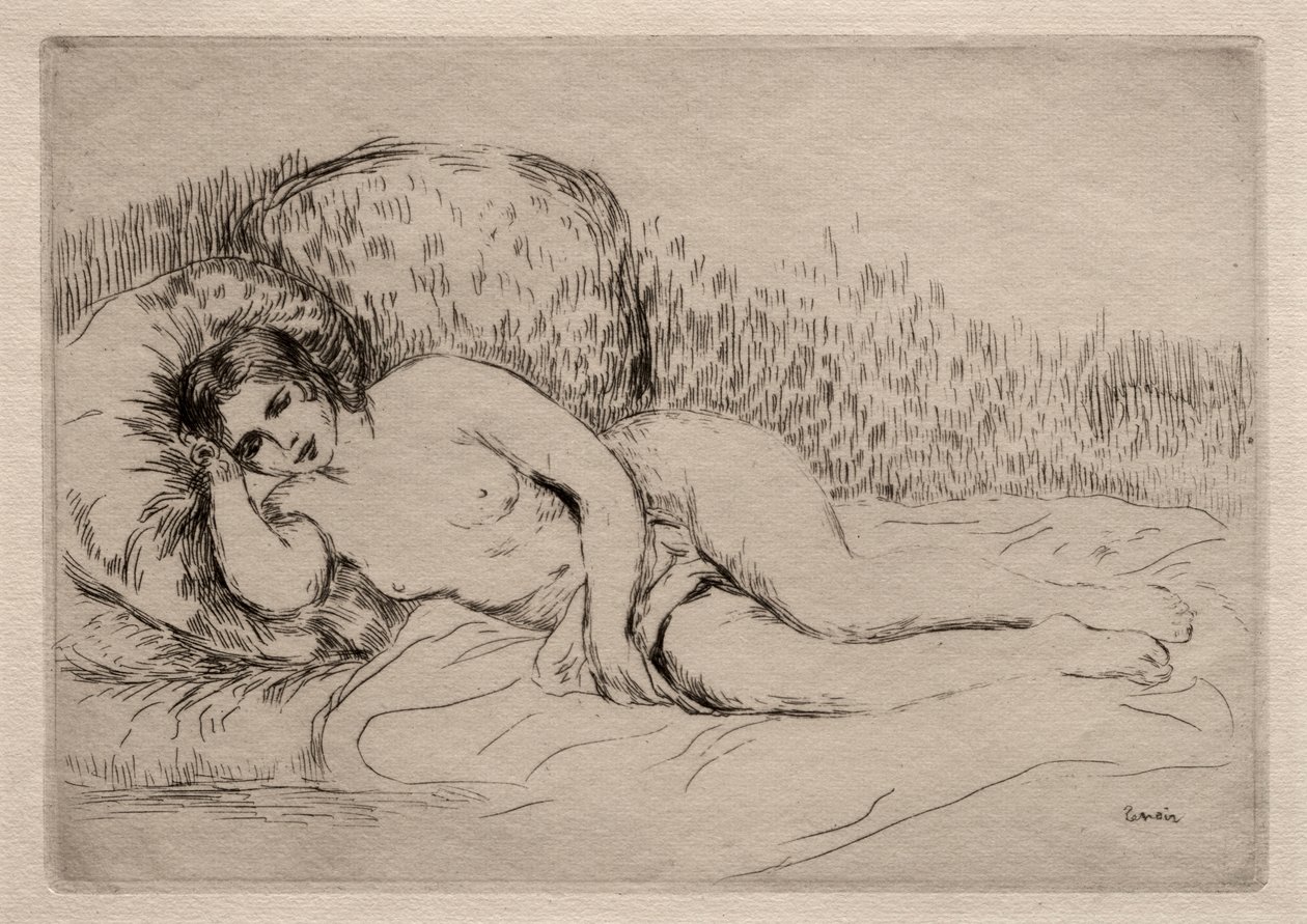 Liggende nøgen kvinde. af Pierre Auguste Renoir
