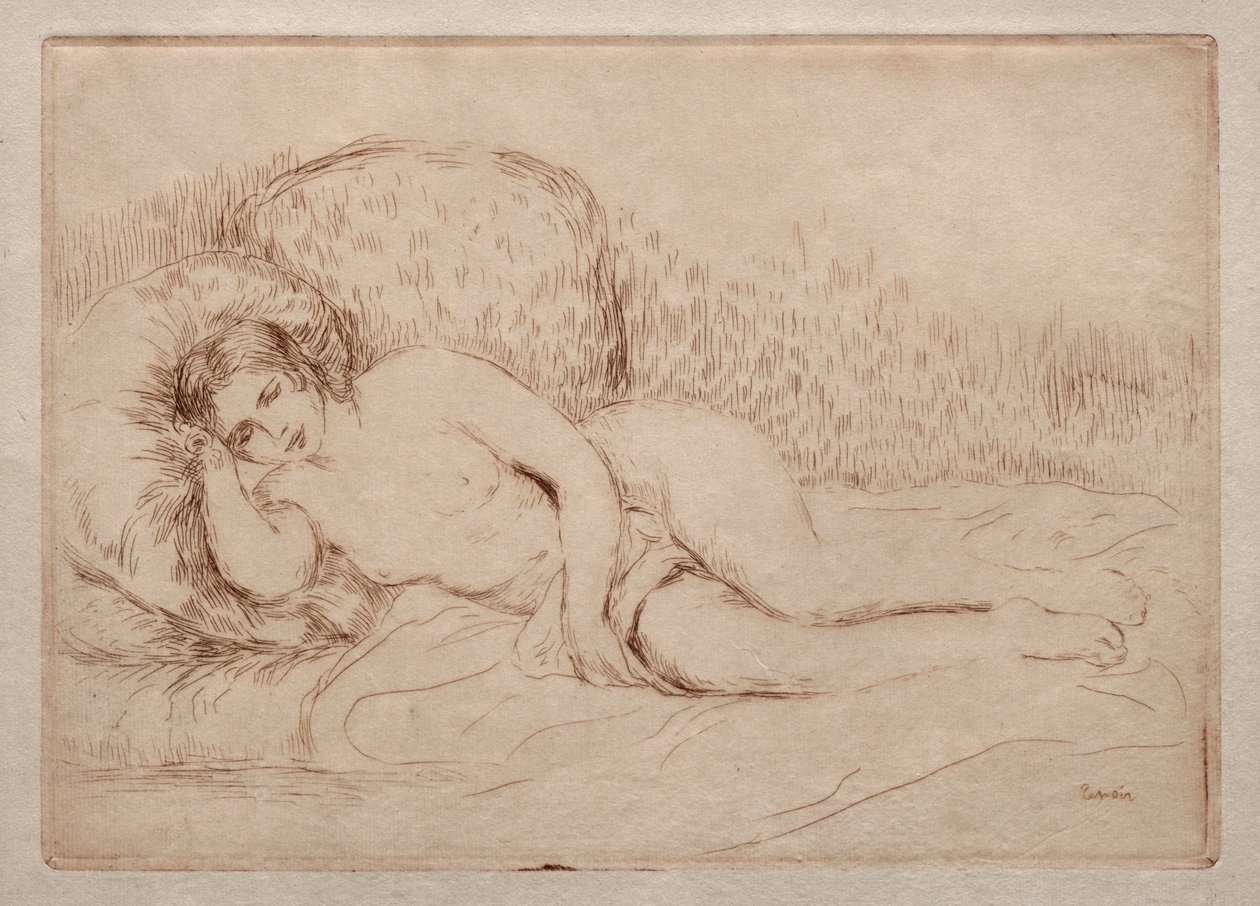 Tilbagelænet nøgen kvinde, 1906. af Pierre Auguste Renoir