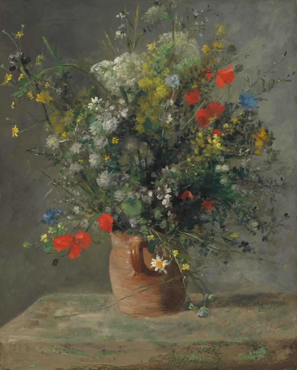Blomster i en vase, ca. 1866. af Pierre Auguste Renoir
