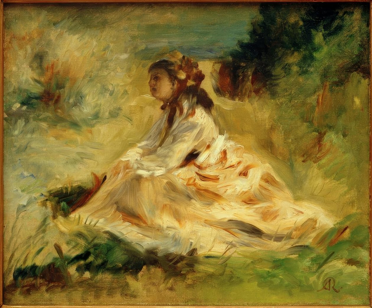 Woman in a Meadow (Lise Tréhot) af Pierre Auguste Renoir
