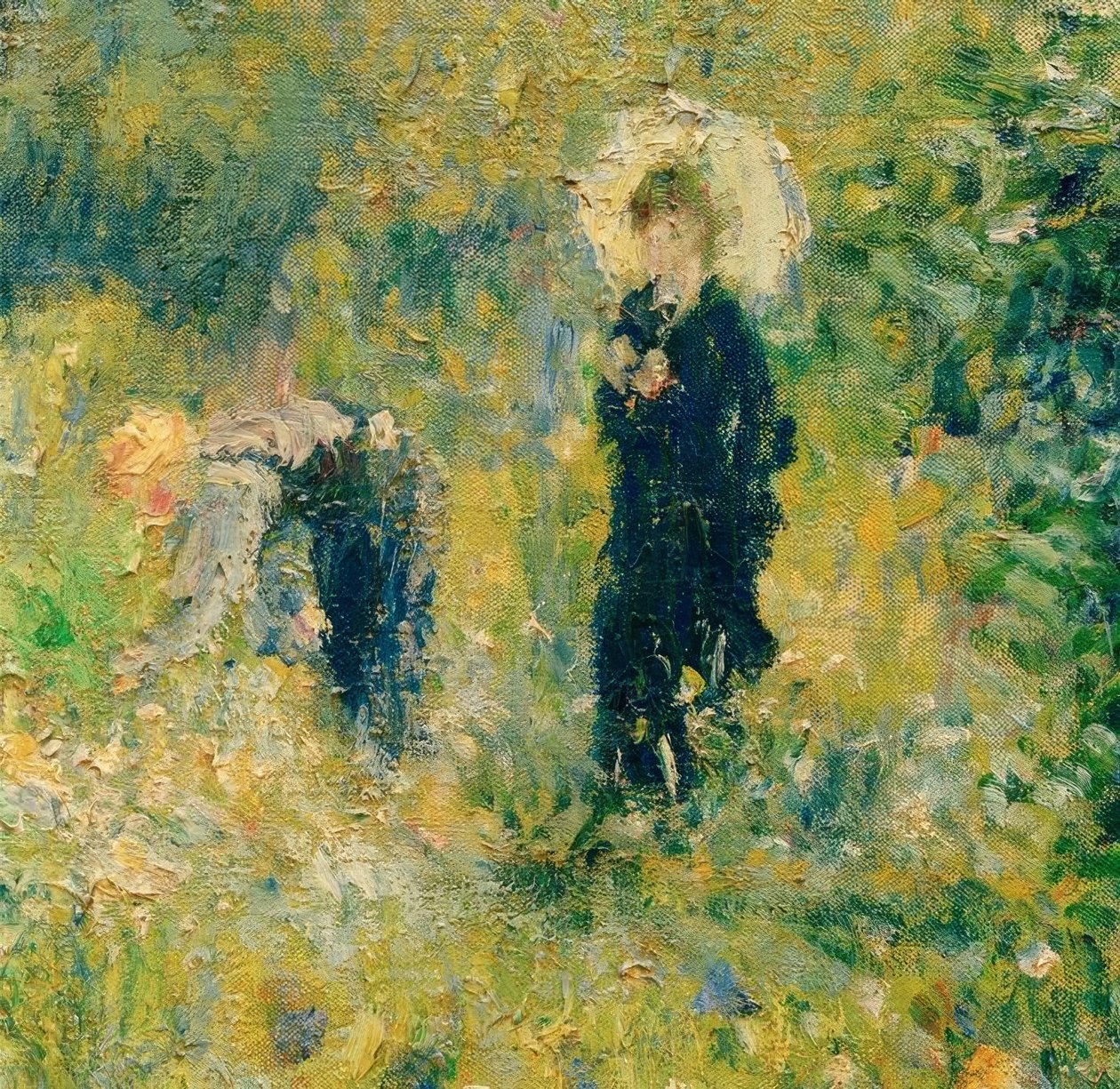 Kvinde med en parasol i en have af Pierre Auguste Renoir