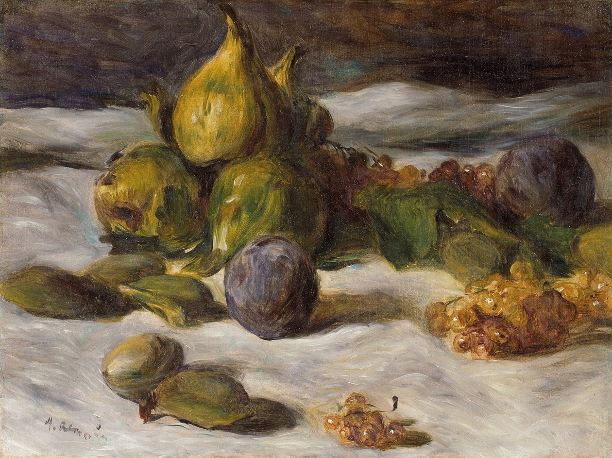 Frugtstilleben (figner og ribs) af Pierre Auguste Renoir