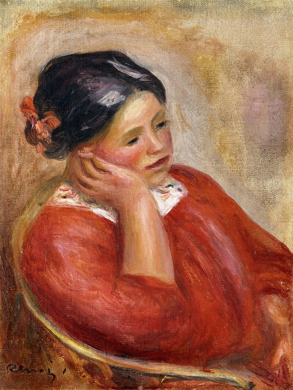 Gabrielle Leaning; Gabrielle Acoudee, af Pierre Auguste Renoir