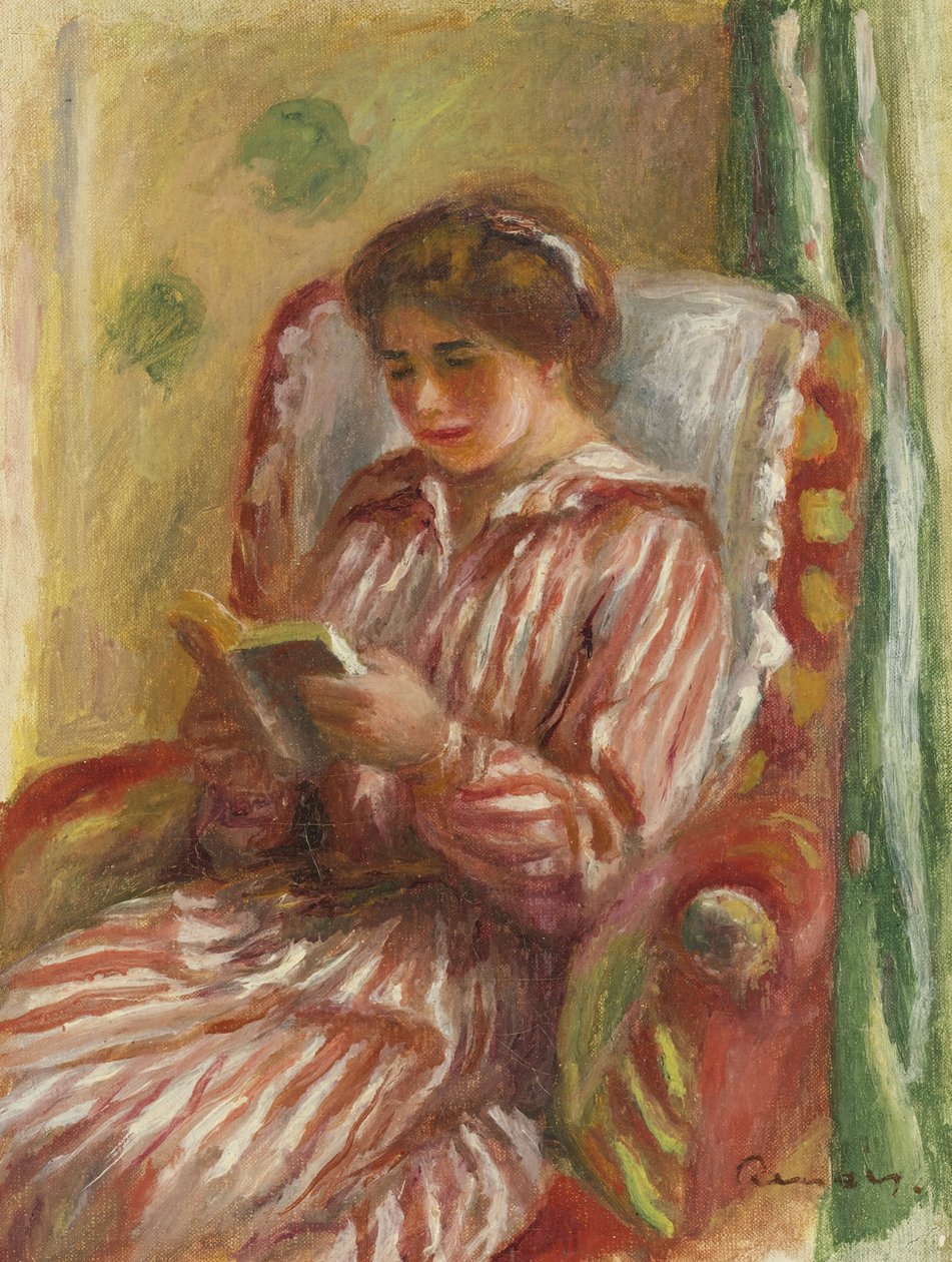 Gabrielle Reading, 1910 af Pierre Auguste Renoir