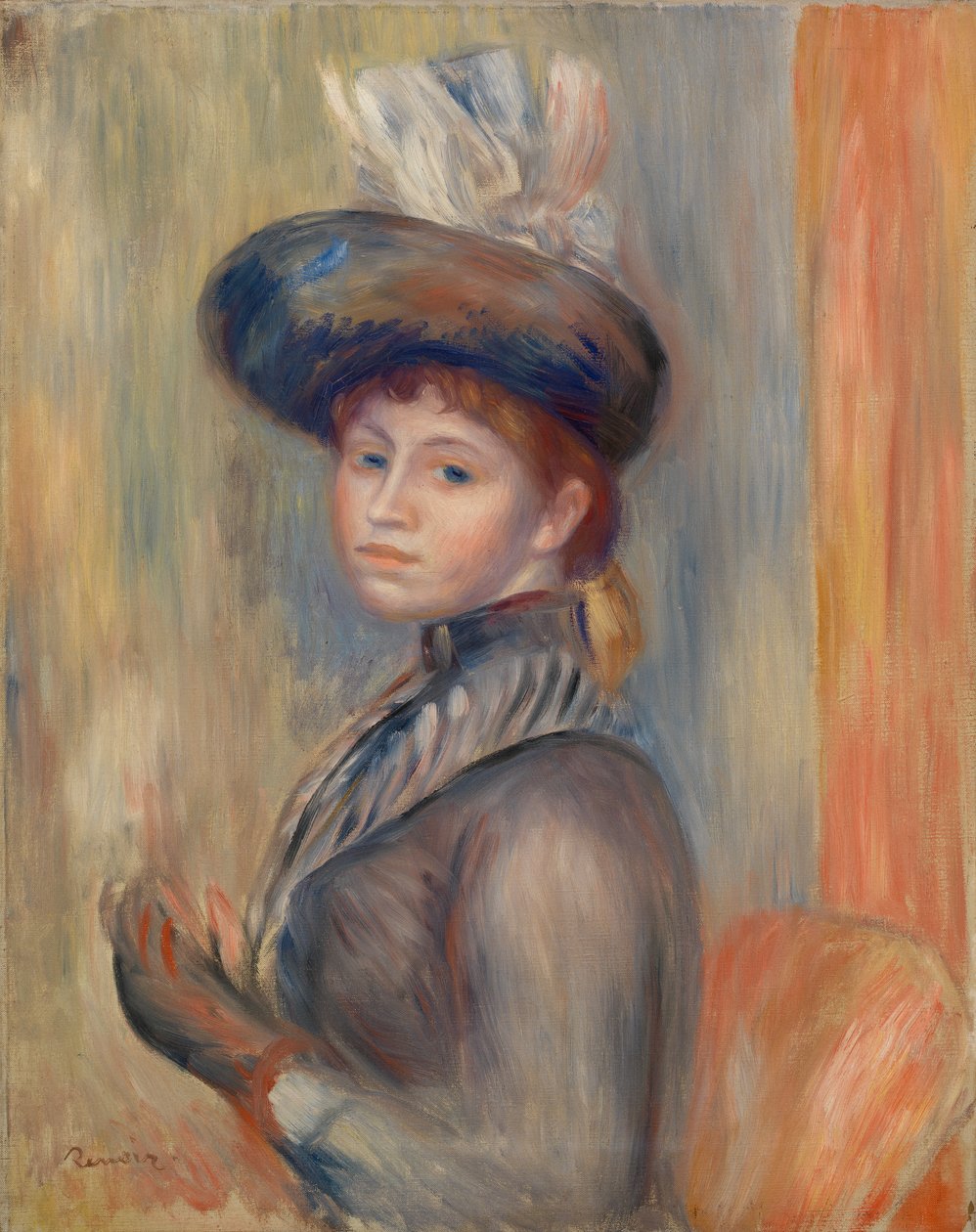 Pige i gråblå af Pierre Auguste Renoir
